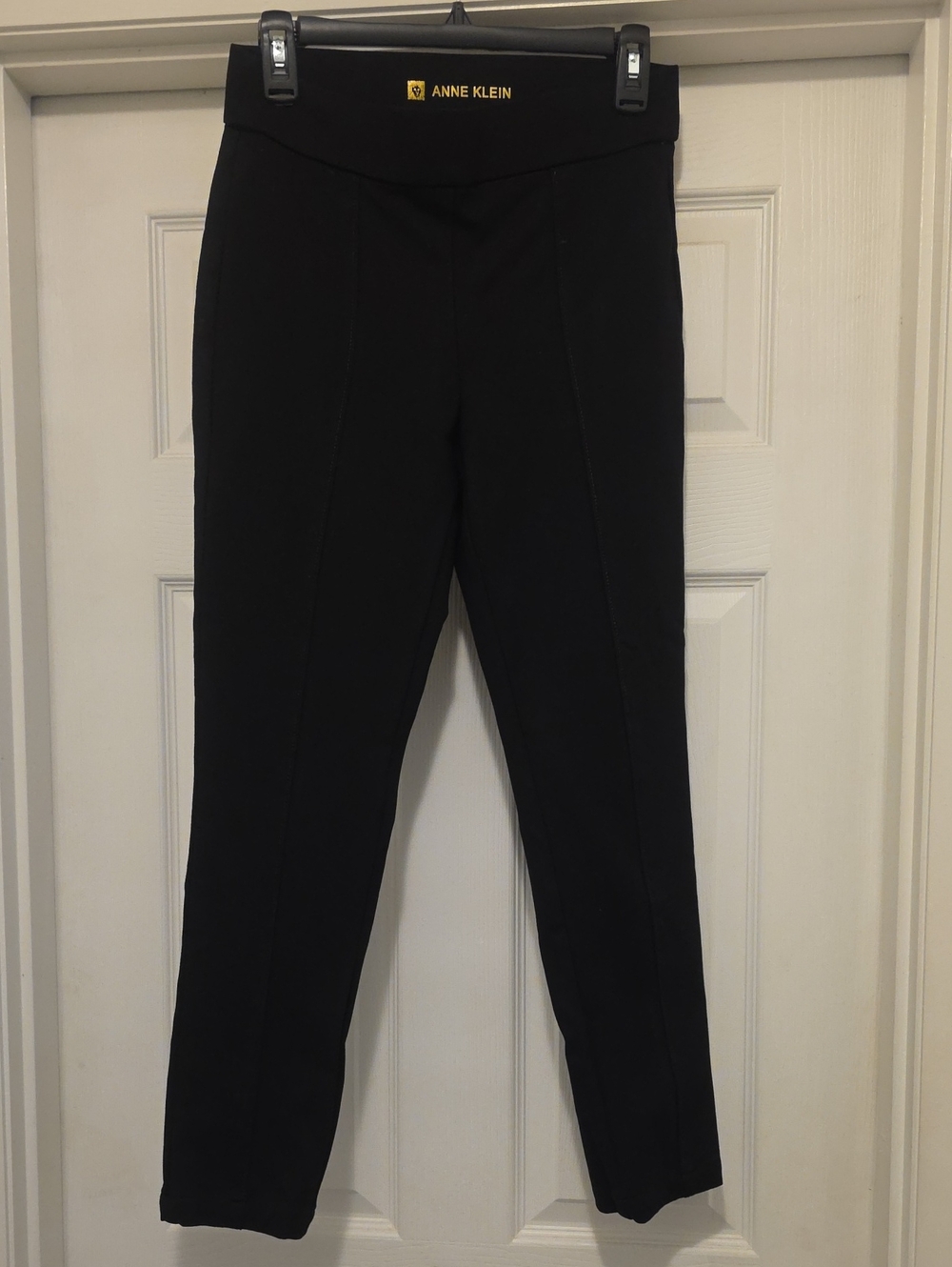 Anne Klein Black Slim Ponte Pull-On Pants Size S